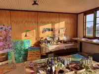 The restored out building became a studio for four weeks.
