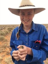Geri Tschirner with a dunnart.