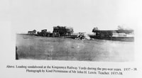 Loading Sandalwood at the Kingoonya Railyards during the pre-war years 1937-38.