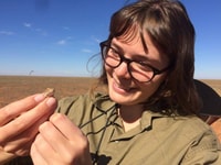 Bush Heritage science intern Emily Mathews. Photo Dianne Davies.