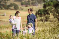 The Nicolson Family: (left to right) Edwina, Mel, Hazel, Florence and Sam. Photo Annette Ruzicka.