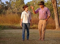 Bush Heritage ecologist Allana Brown with Olkola Elder Mike Ross.