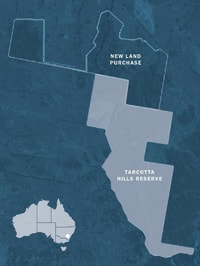 Map showing the size and positioning of the addition to Tarcutta Hills Reserve.
