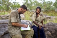 Ranger Coordinator Tom Vigilante and Uungu Ranger Jaslyn. Photo by Mark Jones