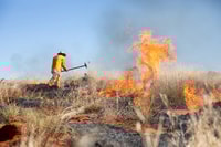 Controlling a prescribed burn at Pilunga Reserve, Wangkamadla Country. By Bee Stephens