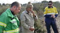 Elder Eugene Eades leads burning at Nowanup. By Graham Bishop.