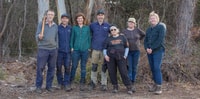 Volunteers and Bush Heritage staff after a recent planting day at
South Esk Pine Reserve.