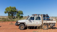 Birriliburu Rangers heading to Mangkili Camp, Birriliburu Indigenous Protected Area on Martu Country, Western Australia. By Bee Stephens