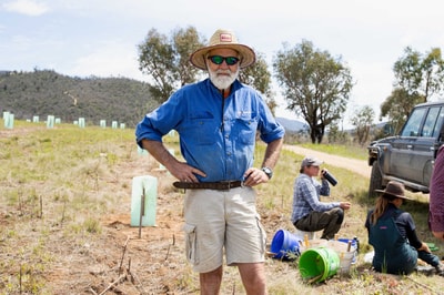 Paul Bateman with volunteers.