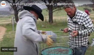 Video of tree guard with concrete reinforcement.