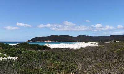 Beautiful view of Tasmanian east coast beach.