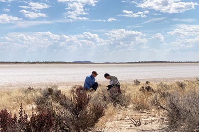 Ecologist Matt Appleby consulting at Napperby Station.