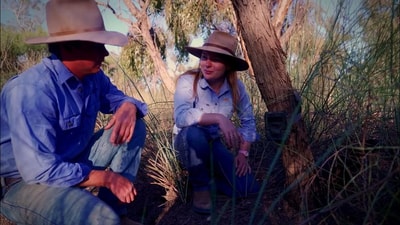 Staff members at Nil Desperandum Reserve - Reserve Manager Jack Liersch and Ecologist Bridget Roberts.